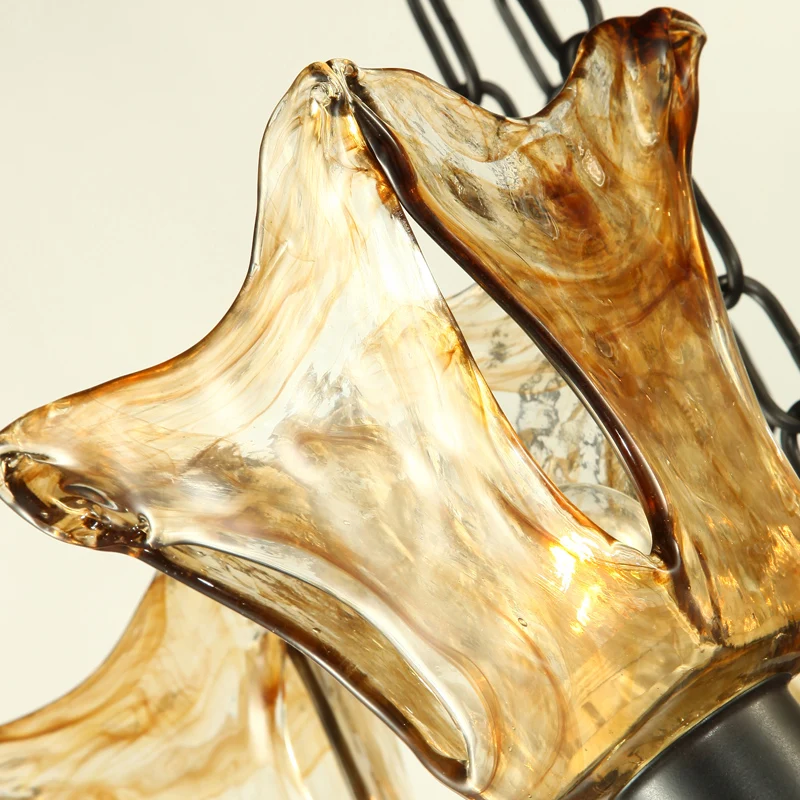 Винтажный стеклянный подвесной светильник с подвеской на лестничной цепочке для