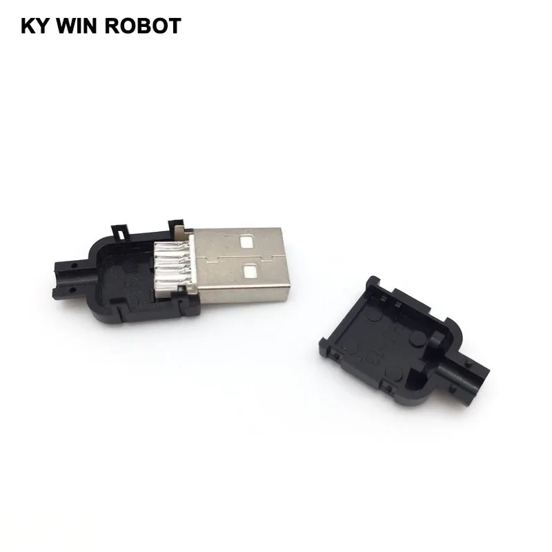 1 шт. USB мужчина с пластиковой оболочкой/три части a Тип 4P Эфирное зарядное