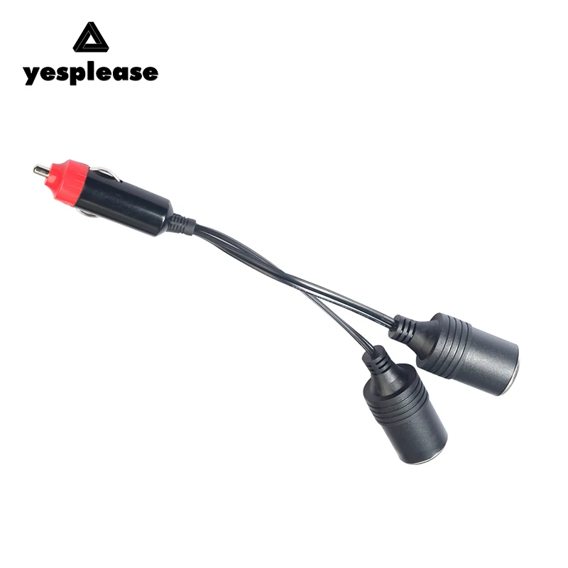 

New 2 in 1 Car Charger Cigarette Lighter Splitter Female Socket Plug Power Adapter Connector Auto Cable Input 12V 24V Socket
