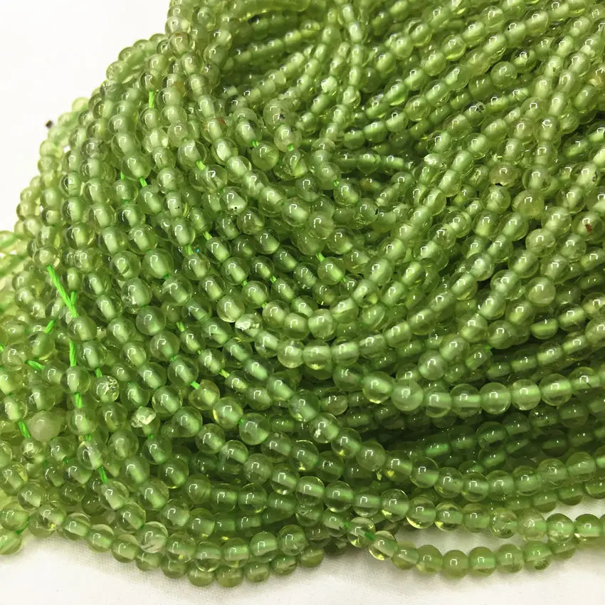2 мм 3 круглый натуральный камень оливин Перидот Кристальные бусины для