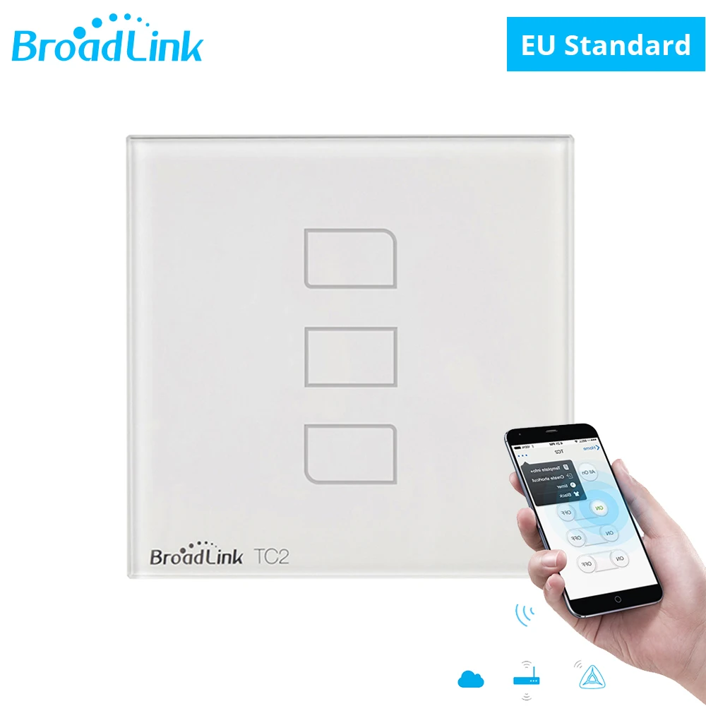Broadlink TC2 3Gang ЕС США Великобритания сенсорный выключатель света беспроводной пульт