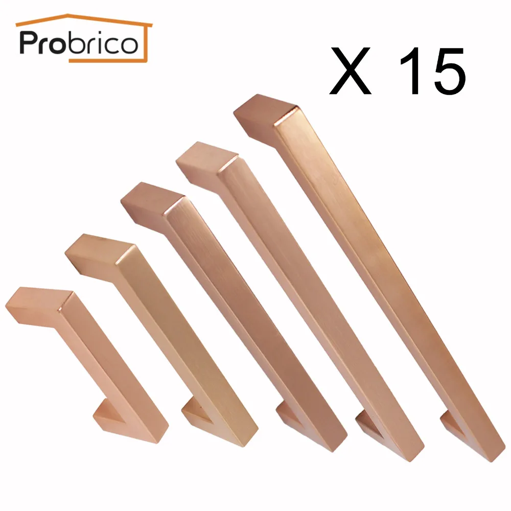 

Probrico 15PCS Drawer Closet Handles Cabinet Pulls Gold Rose Kitchen Cabinet Knobs Cupboard Wardrobe Handle Furniture Hardware