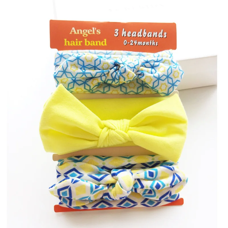 3pcs/set Baby Hair Band Newborn Toddler Elastic Flower Headband Cotton Bowknot Haarband For Girls Headwear Accessories KF15 | Детская