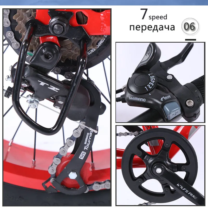 Волчий Клык горный велосипед MTB(7/21 скорость 2," X 4,0" велосипедный шоссейный велосипед с крупными покрышками для езды по дисковый тормоз Для женщин и детей
