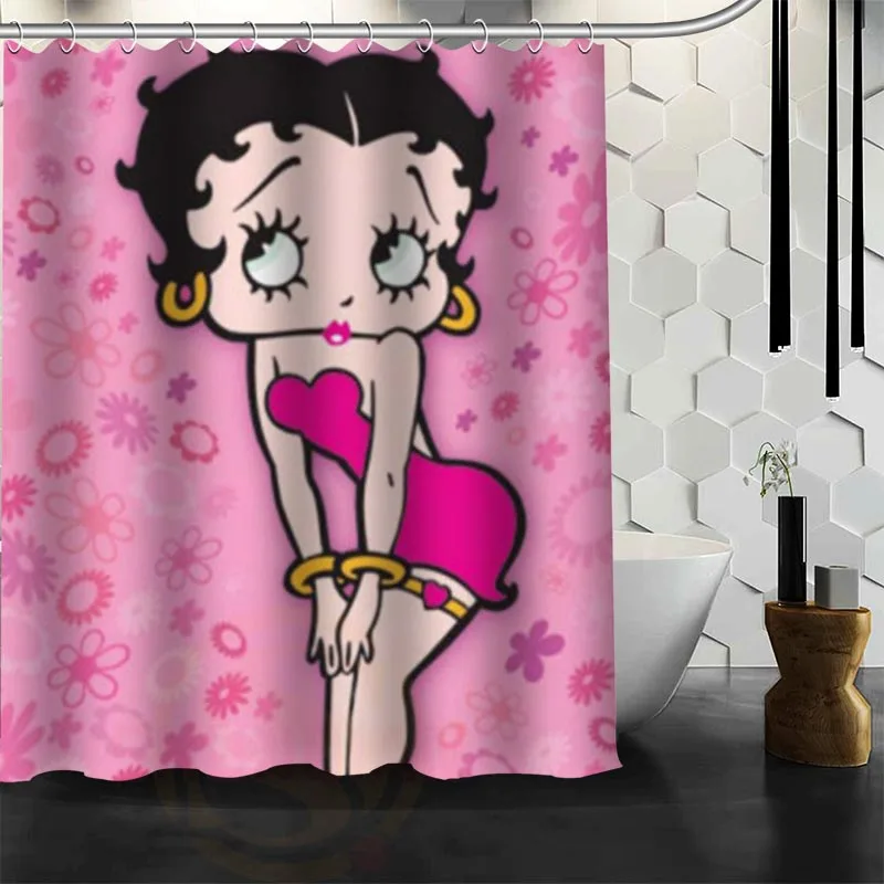 Пользовательские betty boop водонепроницаемая ткань для ванной занавеска для душа с защитой от плесени полиэстер ванная комната