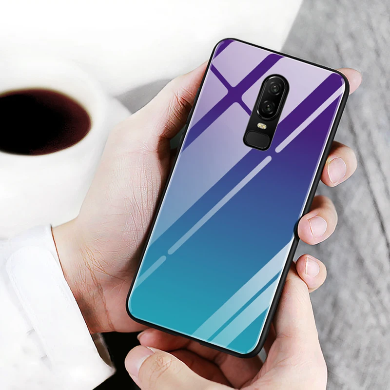 Роскошный чехол CHYI для Oneplus 6 из закаленного стекла защитный взрывозащищенный