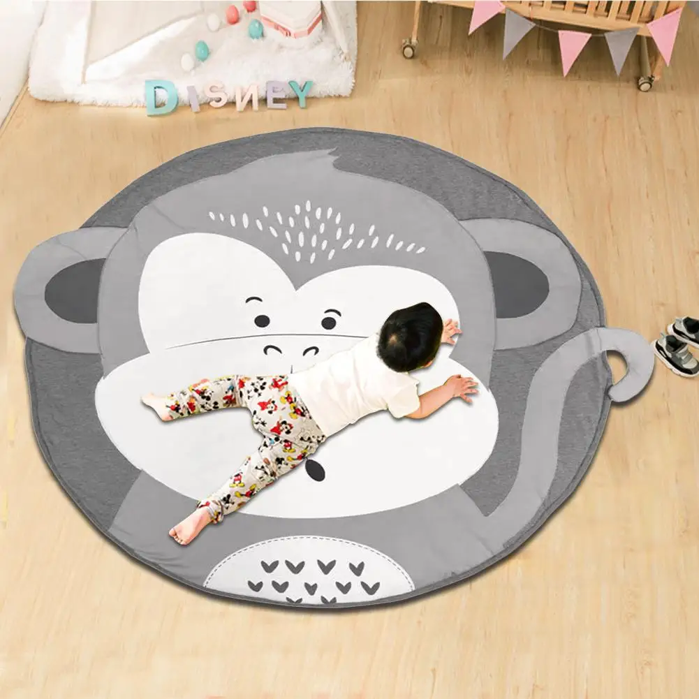 Детский коврик для ползания диаметр 90 см с принтом обезьяны|Коврики развивающие|