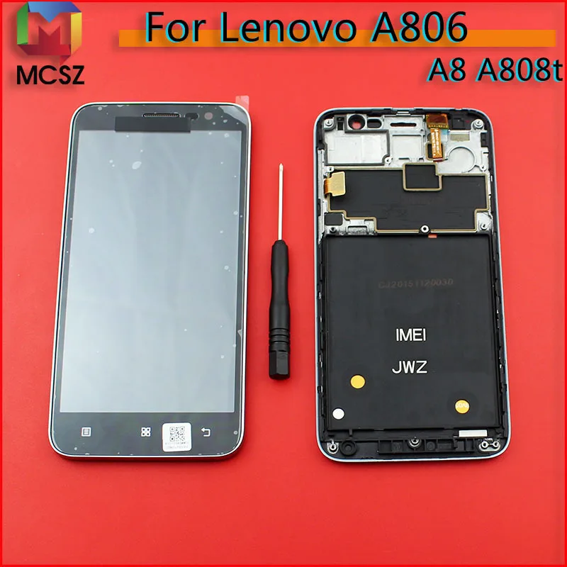 Для Lenovo A806 A8 A808t ЖК дисплей + сенсорный экран дигитайзер в сборе рамка бесплатные