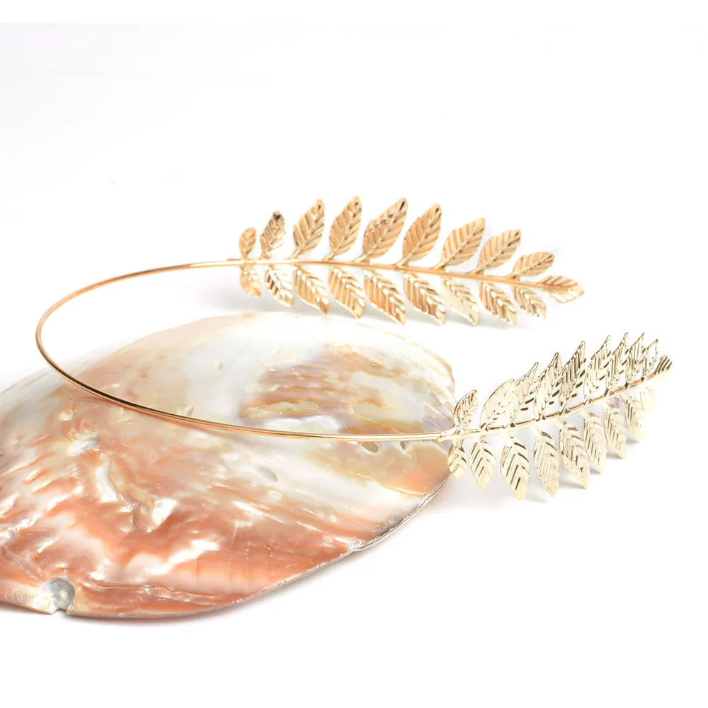 Барокко Стиль Глод Color металлические листья Hairband Head платье свадебные аксессуары