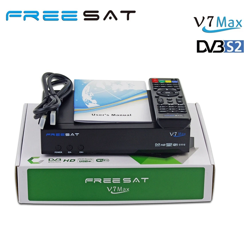 MPEG4 freesat V7 Max dvb-s2 fta Спутниковые антенны Поддержка CCcam Ньюком на продвижение цена |