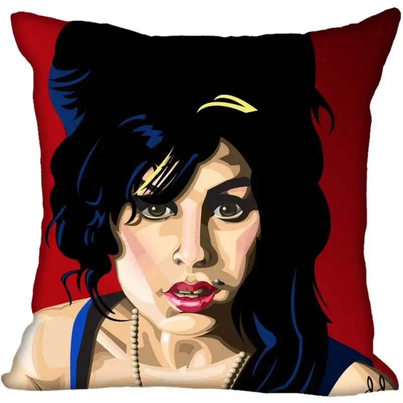 Изготовленный На Заказ Amy Winehouse квадратная Наволочка на молнии чехол для подушки 40x40,45x45 см(с одной стороны - Цвет: Pillowcase 1
