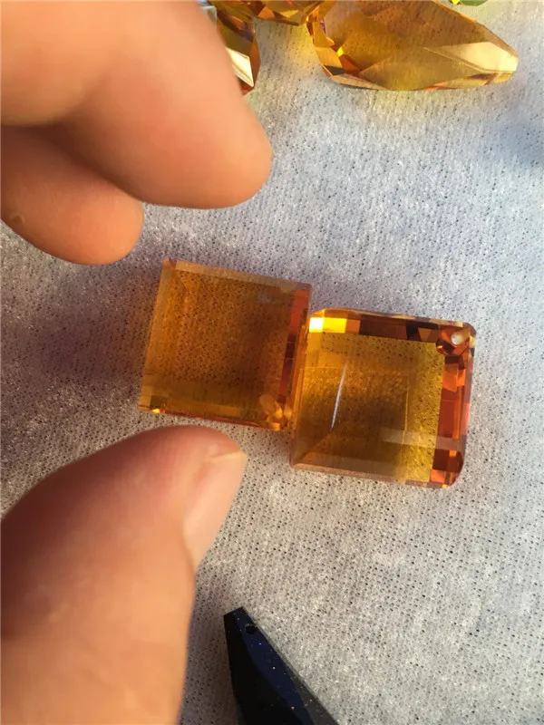 Yellow crystal polygonal pendant DIY jewelry yellow stone | Украшения и аксессуары