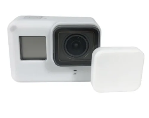 Силиконовый чехол-рамка для GoPro, защитный чехол с крышкой для объектива Go Pro Hero 7, черный, 6, 5, набор аксессуаров для экшн-камеры - Цвет: white-2