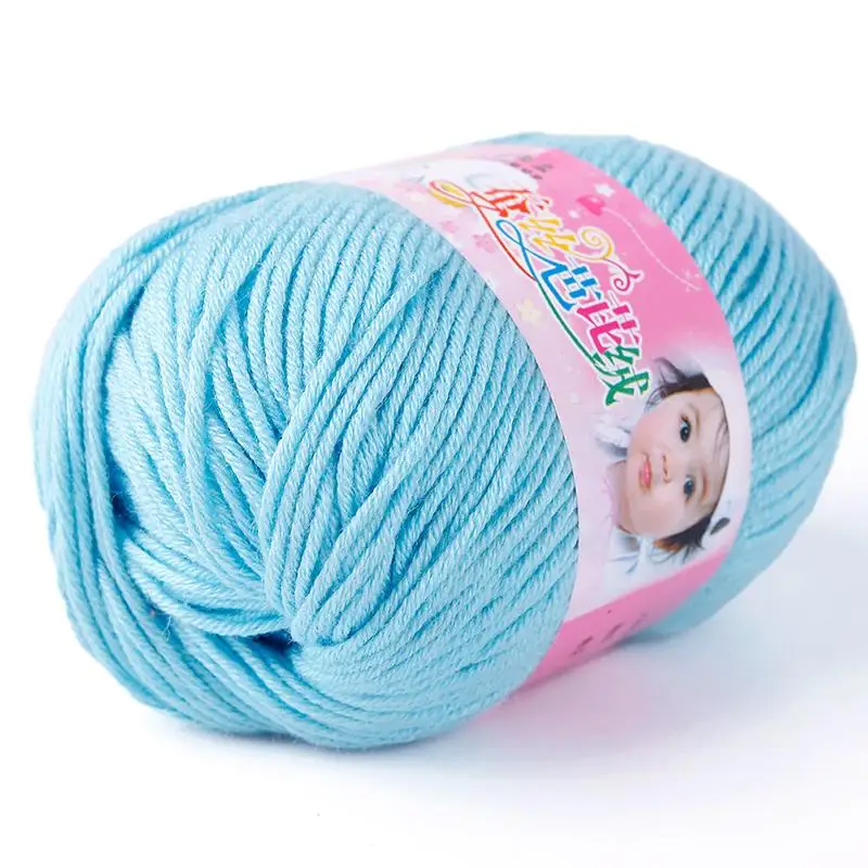 1 Skein 50 г высокое качество натуральный шелк хлопок Детский свитер мягкая пряжа вязание#68881