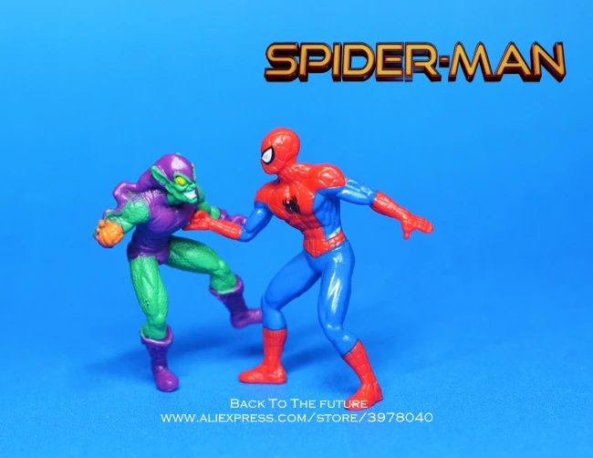 Фигурка героя из мультфильма Disney Марвел Мстители паук Man Green goblin 2 шт./компл. 5 см