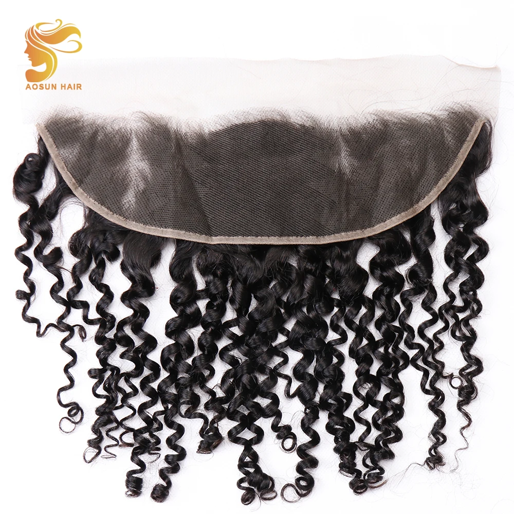 AOSUN волосы бразильские Реми волосы переплетение двойной нарисованный Fumi Kinky Curly 13*4 Кружева Фронтальная человеческих волос наращивание 10-20 дюйм(ов