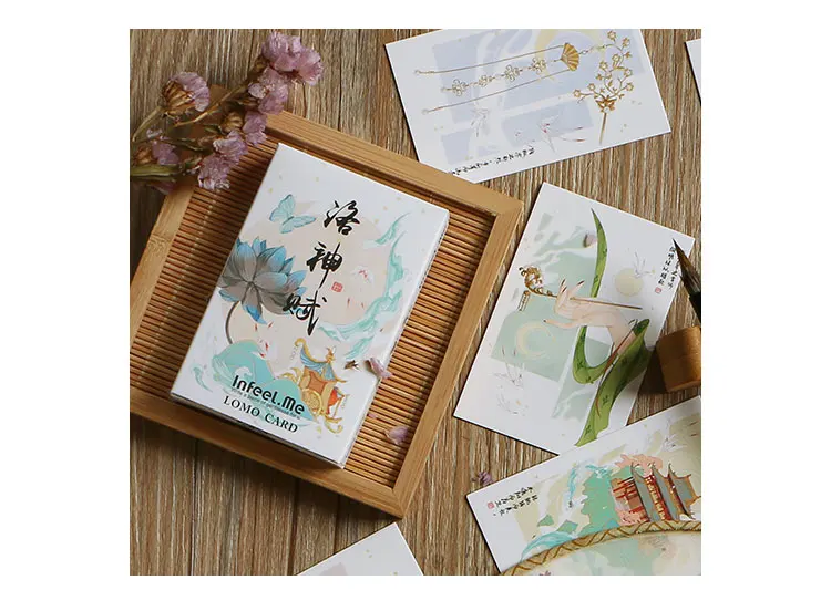 28 Sheets/Set Ancient Mythology Luo Shen Fu Lomo Card Cartoon Mini Postcard Message Card Christmas Gifts