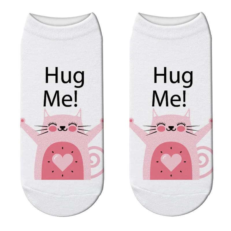 Забавные 3D носки RUBU 2019 Харадзюку женские хлопковые с принтом короткие унисекс