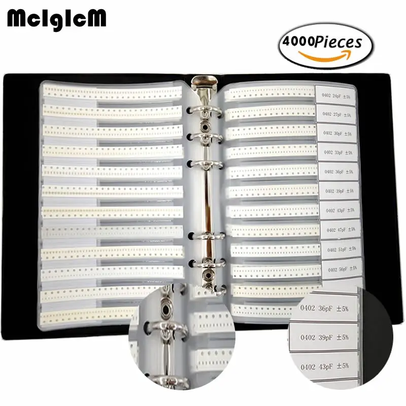 MCIGICM набор 0402 SMD конденсаторов набор Ассорти 10пф~ 1 мкФ, 27 значений* 50 шт = 1350 шт набор образцов, электронный diy комплект