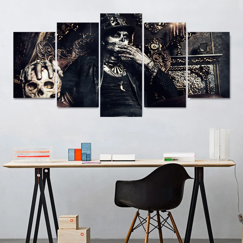 5pcs/set Newest Skull Pattern Collect Halloween Wall Stickers For Party Creative PVC Mural Wallpaper Bedroom Home Decor | Обустройство