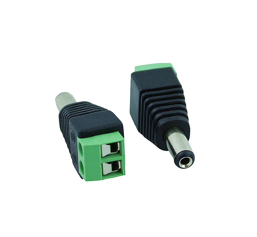 100pcs/Lot 12V 2.1 x 5.5mm DC Power Plug Jack Adapter Connector For CCTV Flexible Single Color 5050 3528 LED Strip Light | Обустройство
