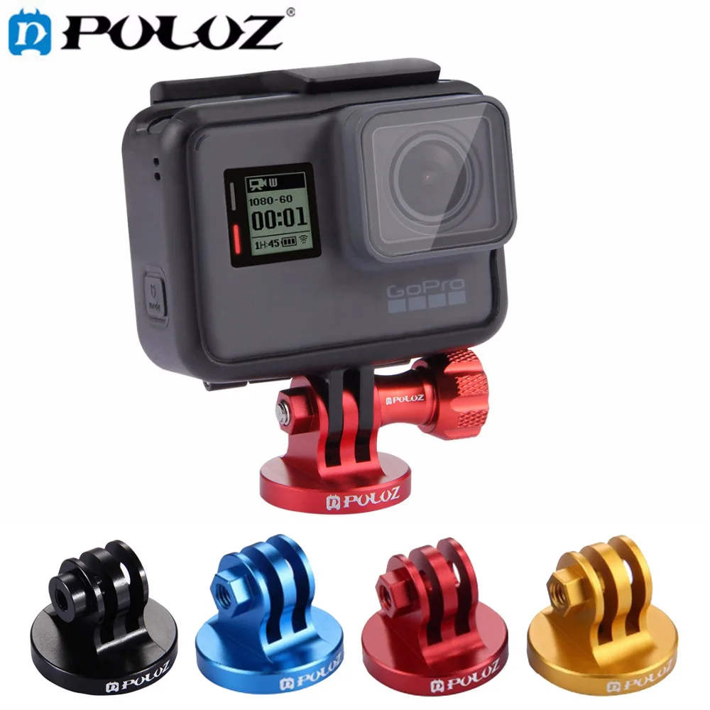 

PULUZ 1/4 inch Screw Hole Tripod Mount CNC Adapter for GoPro NEW HERO/HERO7/6/5/5 Session/4/3/2/1/Xiaoyi/DJI OSMO Action Cameras