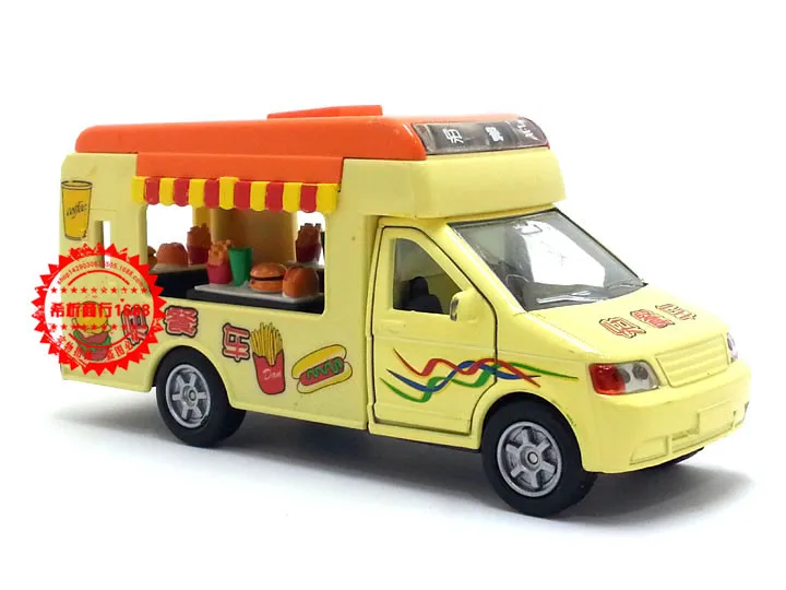 Free Shipping ETI brand children pull back diecast alloy models ice cream fast food truck with light and sound in gift box gld05 | Игрушки и
