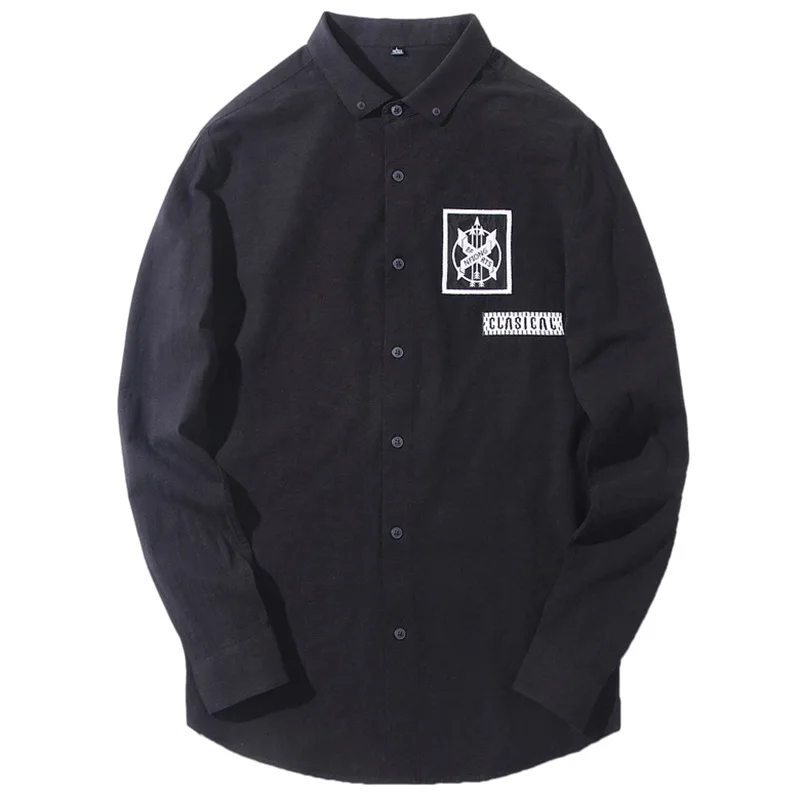 Мужские рубашки весна и осень с длинным рукавом хлопок Повседневный стиль