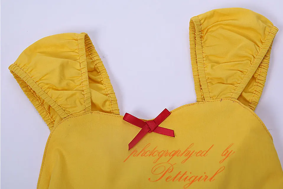 Pettigirl Wholesale Newest Summer Yellow Belle Girl Dress Princess Bow Decoration Cosplay Child Wear G-CMGD0003-C2 | Детская одежда и