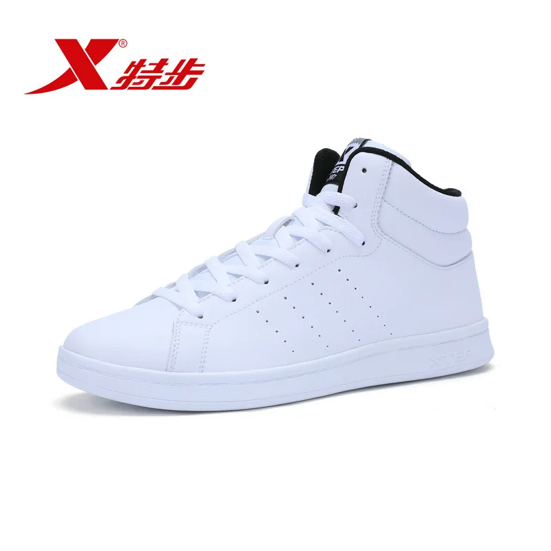 983419319086 xtep Белая обувь мужская скейтборд кроссовки высокие ботильоны для
