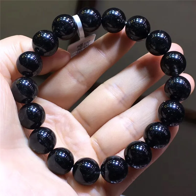 Natural Black Hair Rutilated Quartz Round Beads Bracelet Women Men Stretch Crystal Jewelry 8mm 9mm 10mm 11mm 12mm AAAAAA | Украшения и