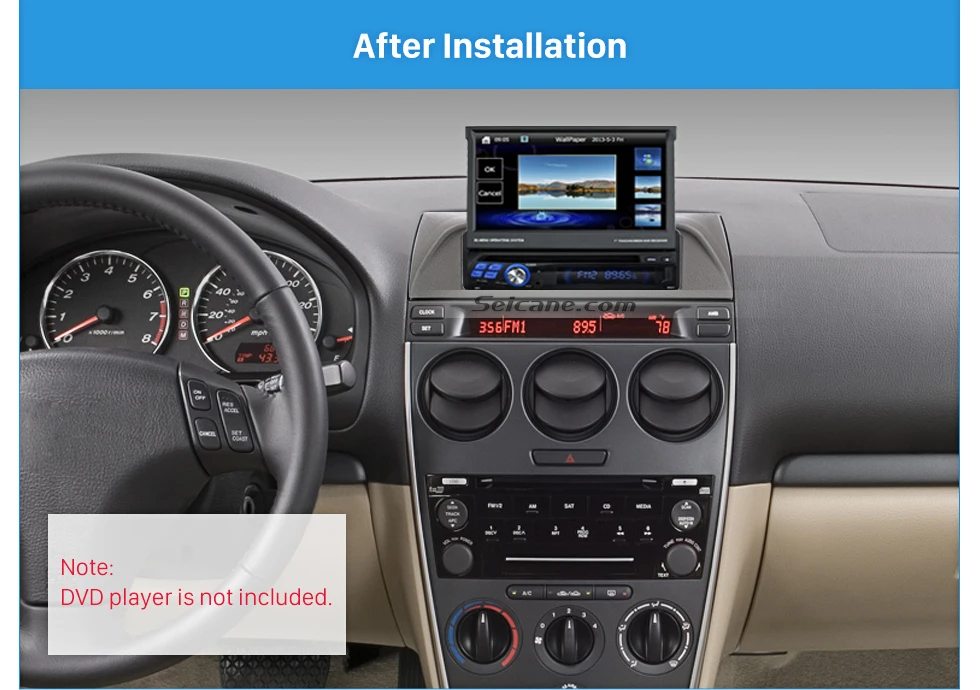 Автомагнитола Seicane 1DIN для 2002-2007 Mazda 6 Atenza, автомобильная стереофоническая панель, панель, установка, лицевая панель