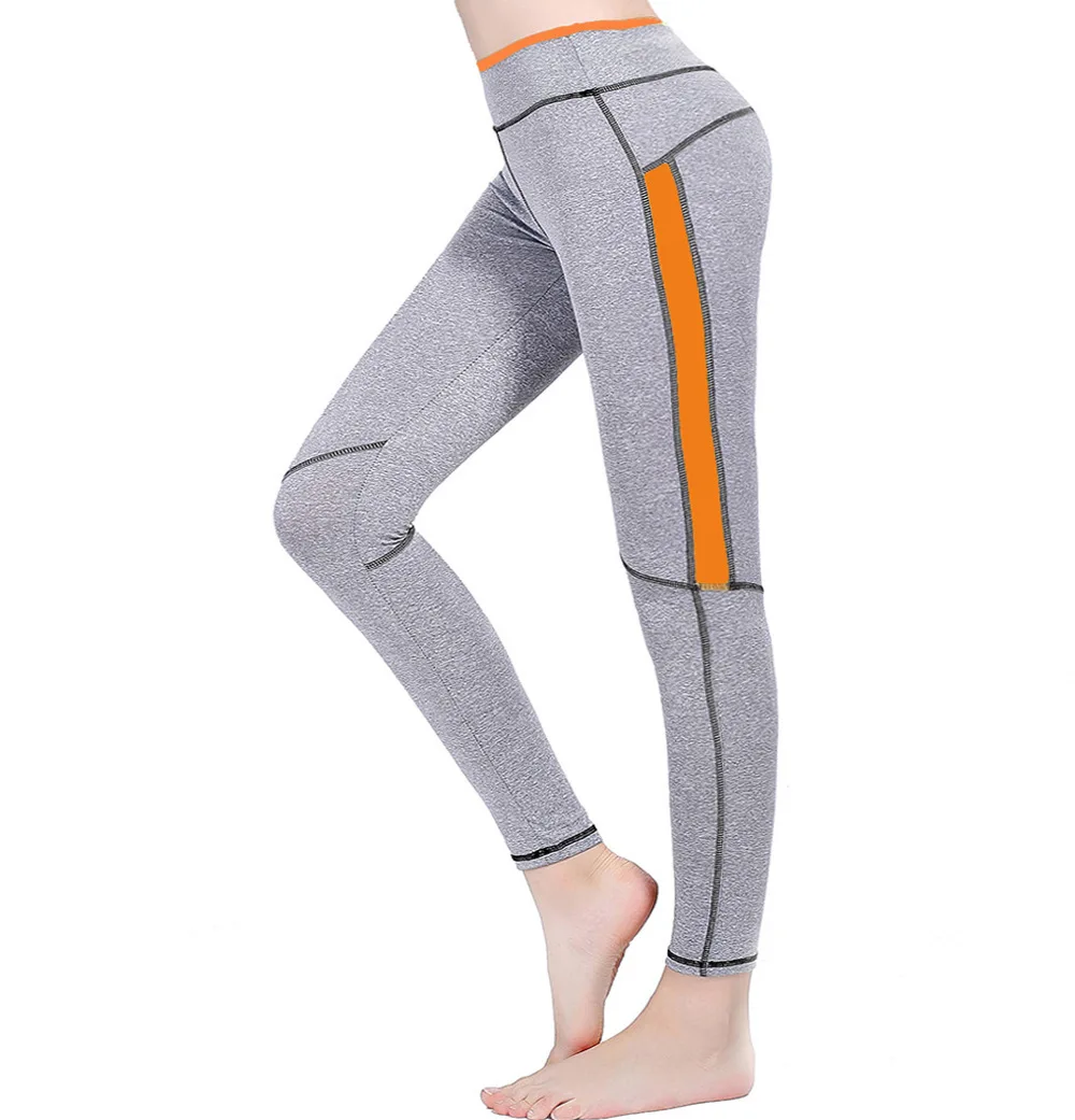 

Women Patchwork Hip Lift Up Yoga Pants Grey Running Tights Breathable Comfortable Sports Fitness High Waist Elastic Trousers