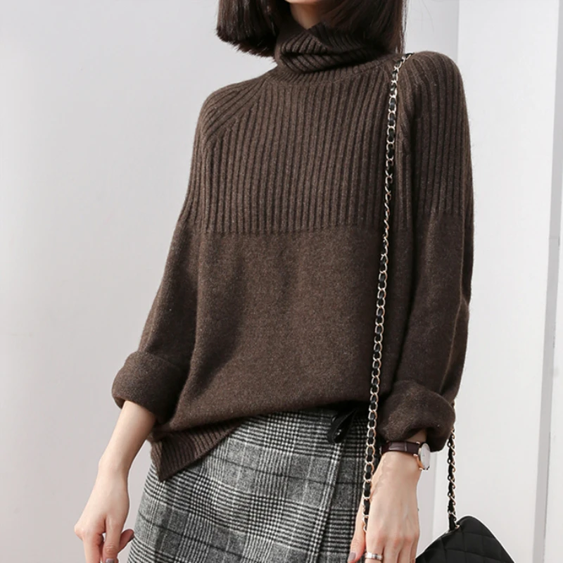 JECH Winter Cashmere Wool Turtleneck Women Sweaters Spring New Warm Casual Thick Solid Pullover Knitted Jumper Lazy Style Female | Женская