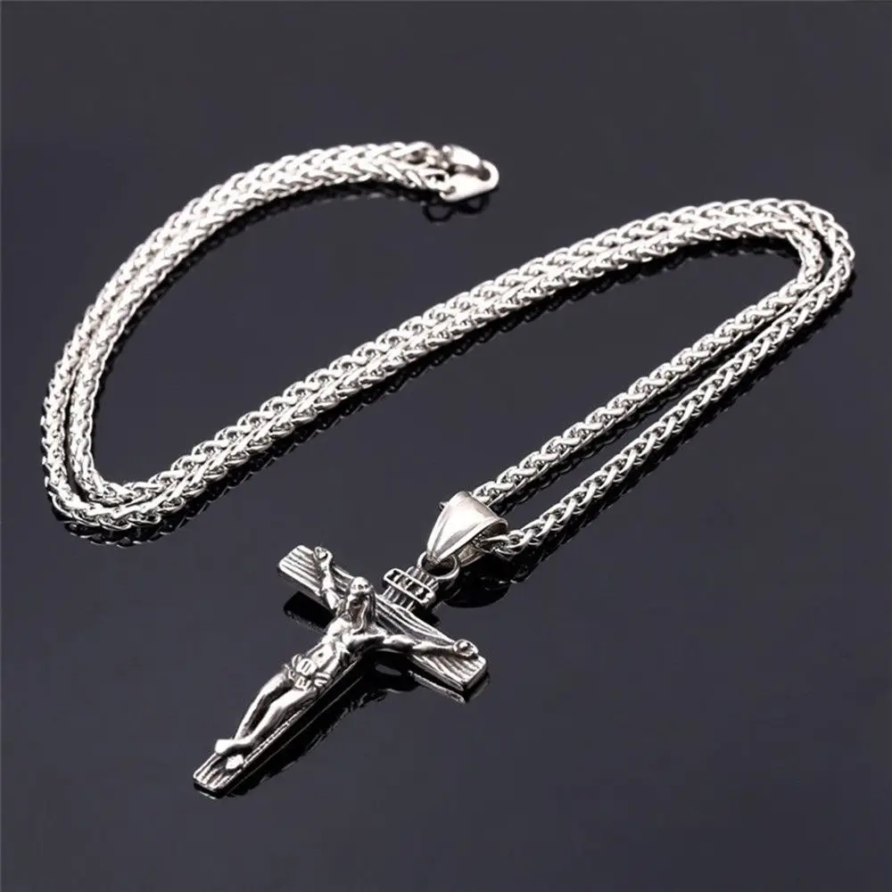 

Women Men Crucifix Jesus Cross Pendant Necklace Punk Statement Jesus Cross Necklace Jewelry Faith Christian Jewelry Gifts