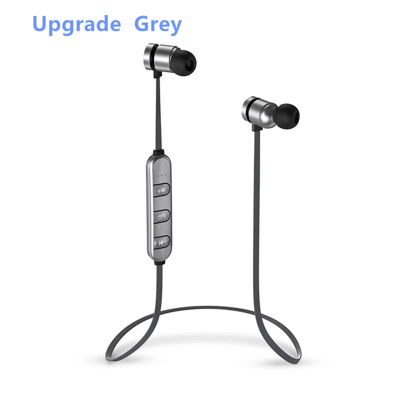 Update Grey ROCK обновление магнитные беспроводные Bluetooth наушники с микрофоном шейные наушники громкой связи Наушники-вкладыши шумоподавление Гарнитура Спорт - Цвет: Update Grey