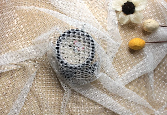 Изысканная белая черная эластичная сетчатая ткань в горошек платье пачка