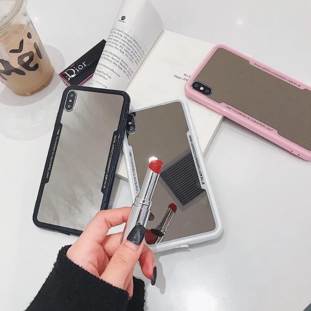 EVANKALX зеркальный чехол для iPhone X XR XSMAX мягкий полиуретановый край чехлы телефонов 6