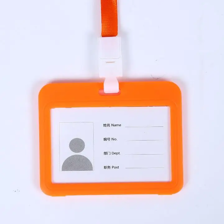 orange horizon 1 шт. новые держатели для кредитных карт для женщин и мужчин PU ремешок для банковских карт на шею держатель для карт автобус ID студенческий детский идентификационный значок со шнурком - Цвет: orange horizon