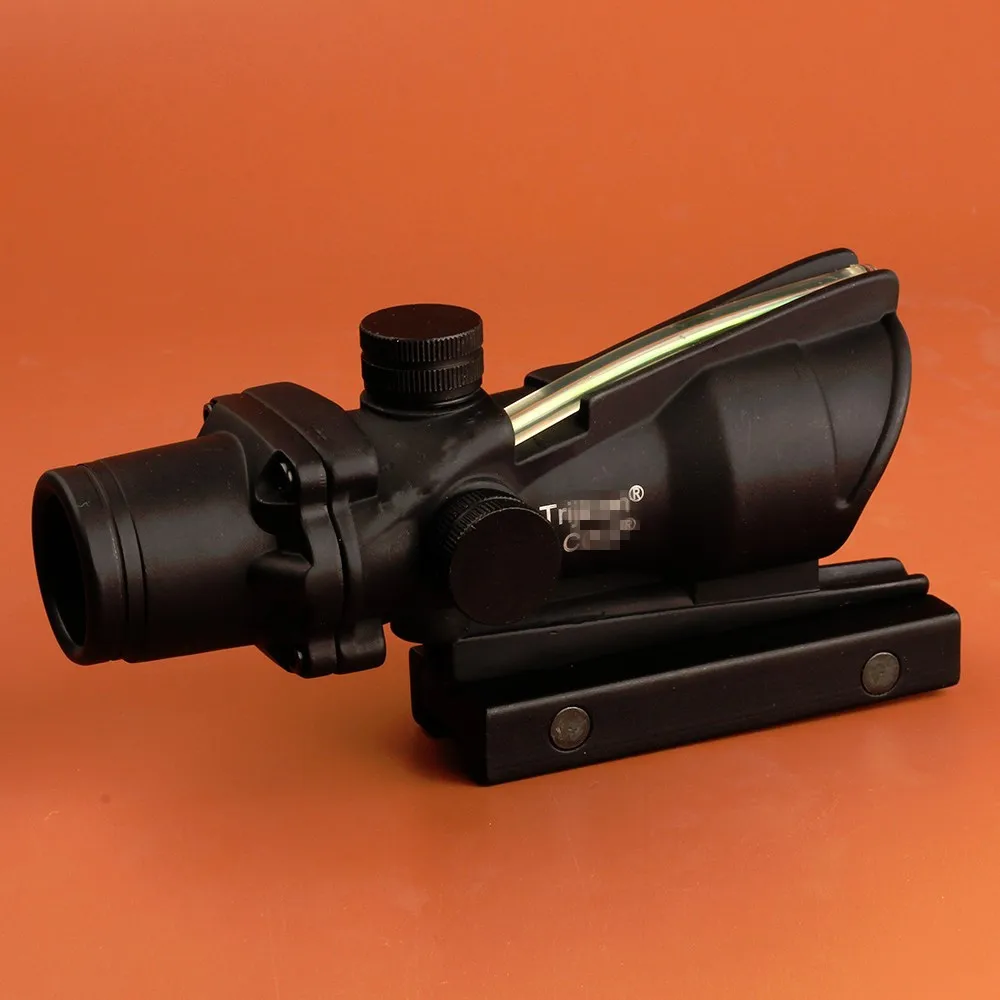 Hunting ACOG 4X32 SCOPE Fiber Source Red Green Orange Illuminated Scope Black Tan Color Tactical Riflescope