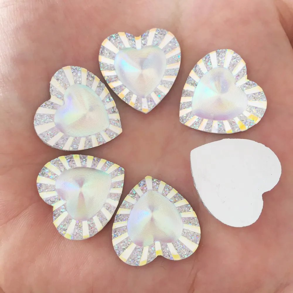 Новинка 20 шт. белые абразивные милые блестящие мм в форме сердца с плоской