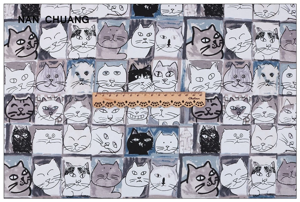 Nanchuang кошка холщовая обивка ткань хлопок утка ткань для Подушка DIY мешок обувь скатерть подушка домашний декор материал