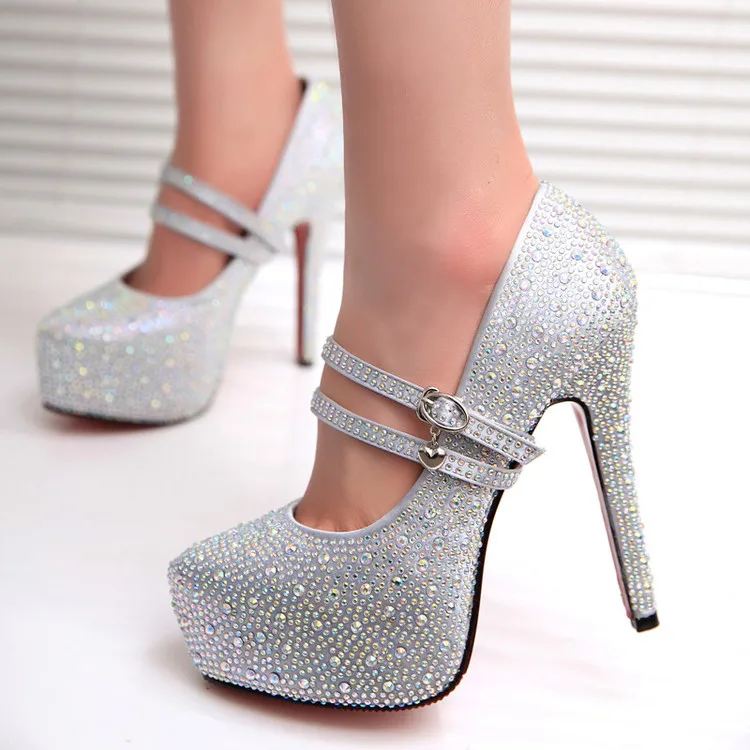 Г. женские свадебные туфли на высоком каблуке для выпускного бала женские свадебные туфли на платформе с кристаллами, серебристые блестящие туфли со стразами вечерние туфли-лодочки на тонком каблуке 118