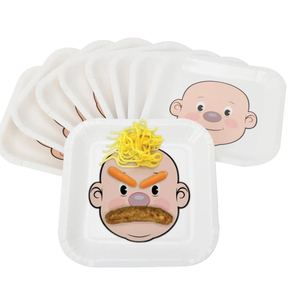 RiscaWin 10 шт. 9 &quotмилые бумажные тарелки для лица DIY принадлежности украшения