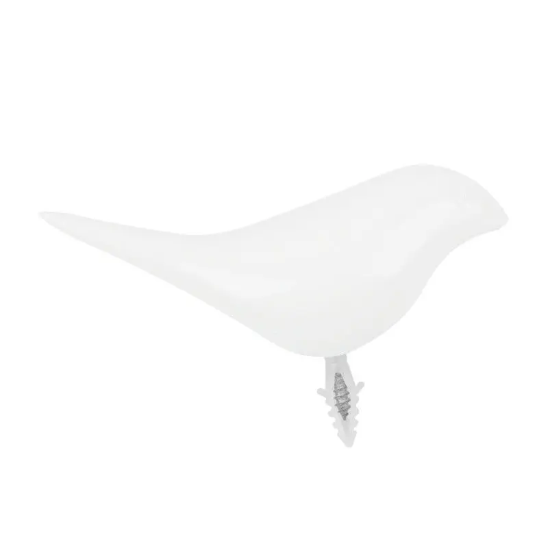 white Creative Bird Shape Wall Hooks Home Decoration Storage Resin Wood Grain Storage Rack Bedroom Door After Coat Hat Hanger Hook - Цвет: white