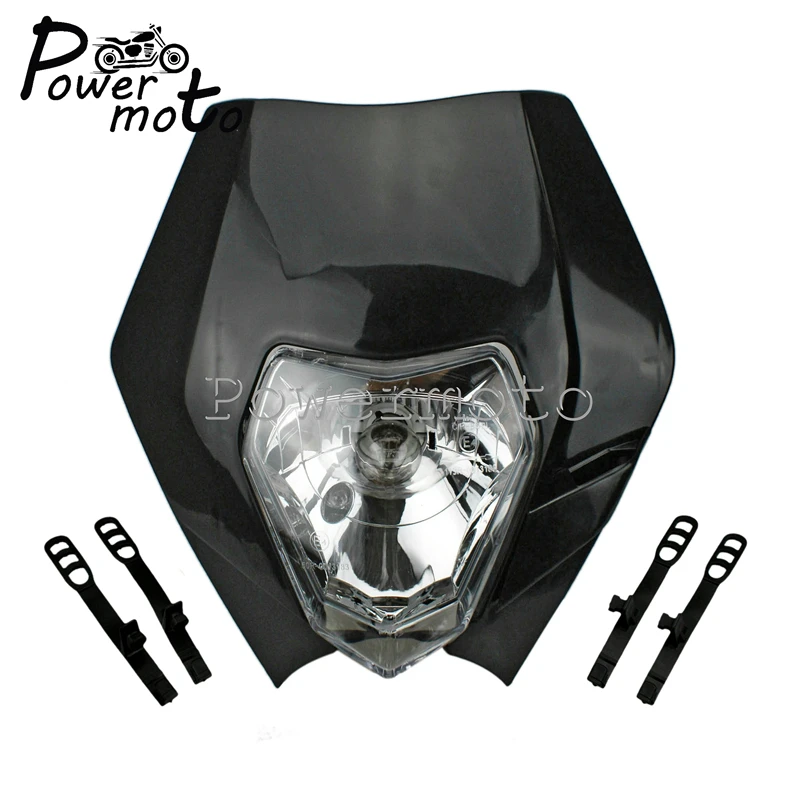 Универсальный Мотокросс 12V 35W Черный фар эндуро передние фары для SX EXC Yamaha WR TTR Honda CR