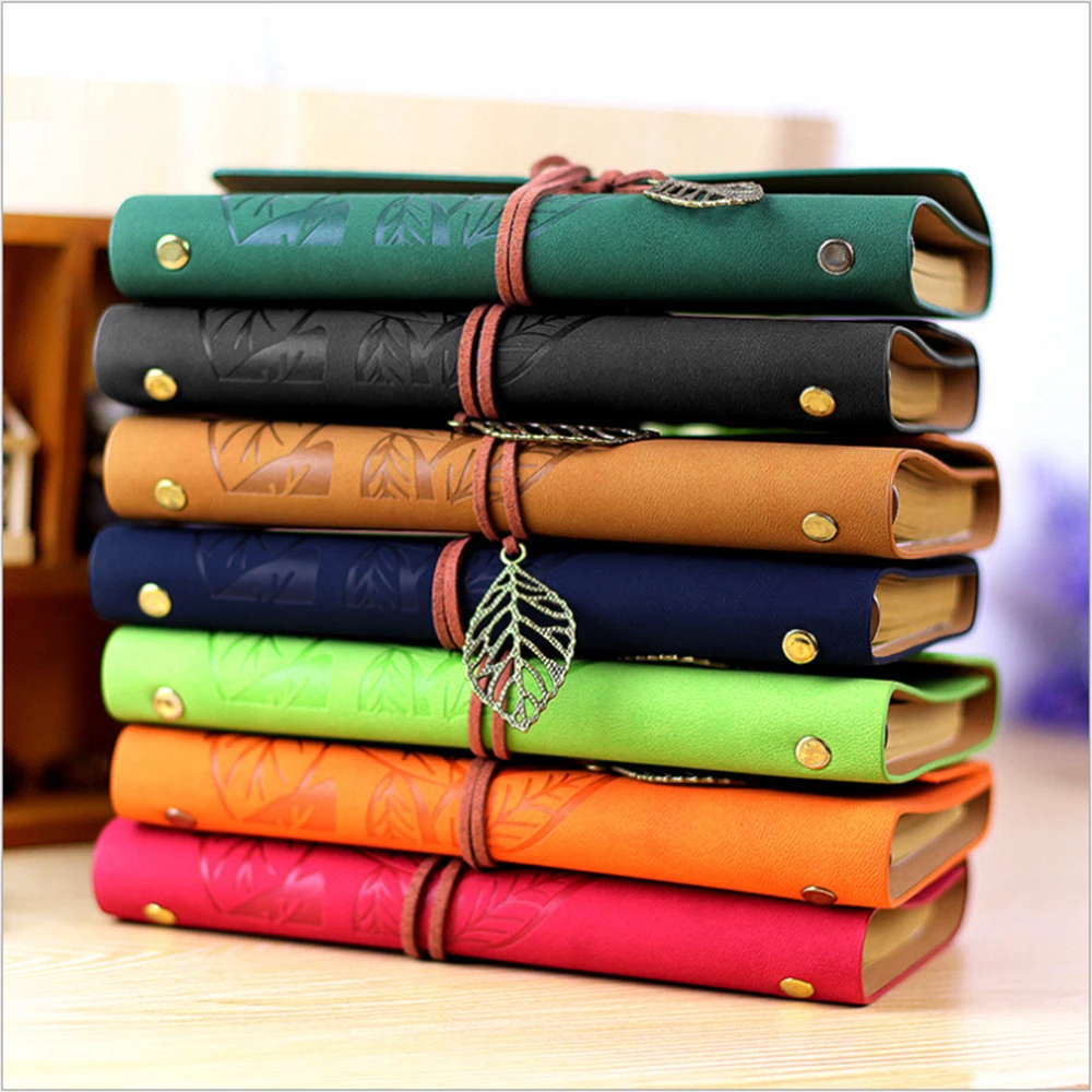 

1pcs/lot personal diary Vintage Retro Handmade Genuine Leather Journal Notebook Kraft Blank Paper Diary Book for Gifts