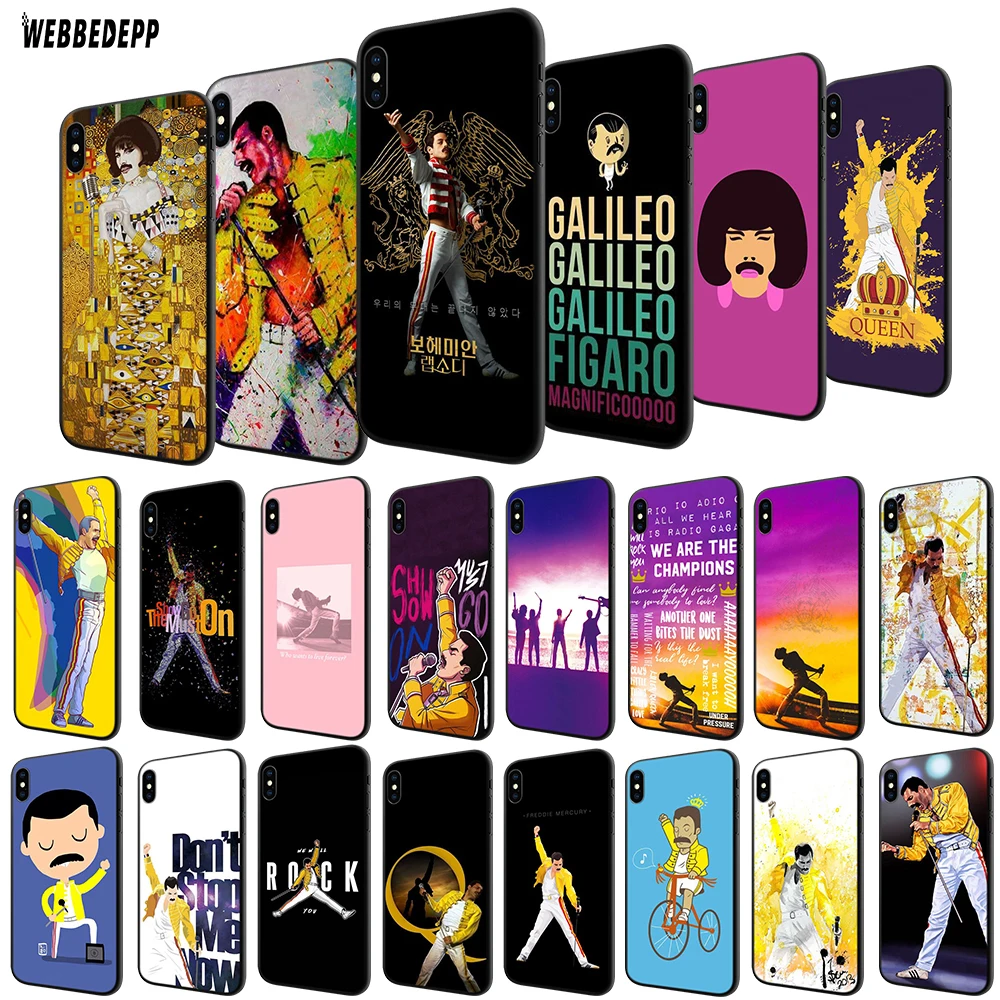 WEBBEDEPP Freddie Mercury Queen band TPU чехол для Apple iPhone 6 6S 7 8 Plus 5 5S SE X XS MAX XR мягкий чехол|Бамперы| |
