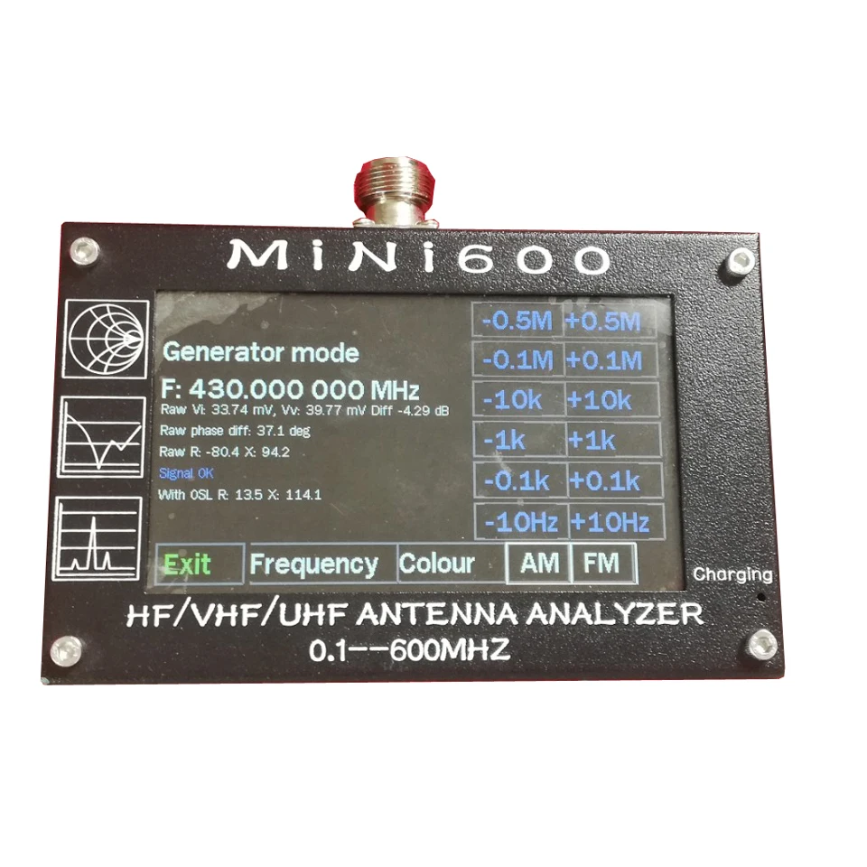 4,3 дюймов ЖК-дисплей Mini600 5 V/1.5A ВЧ антенна УКВ, СКВ анализатор 0,1-600 МГц измеритель коэффициента стоячей воды 1,0-1999 для автомобилей Радио Антенна C6-007