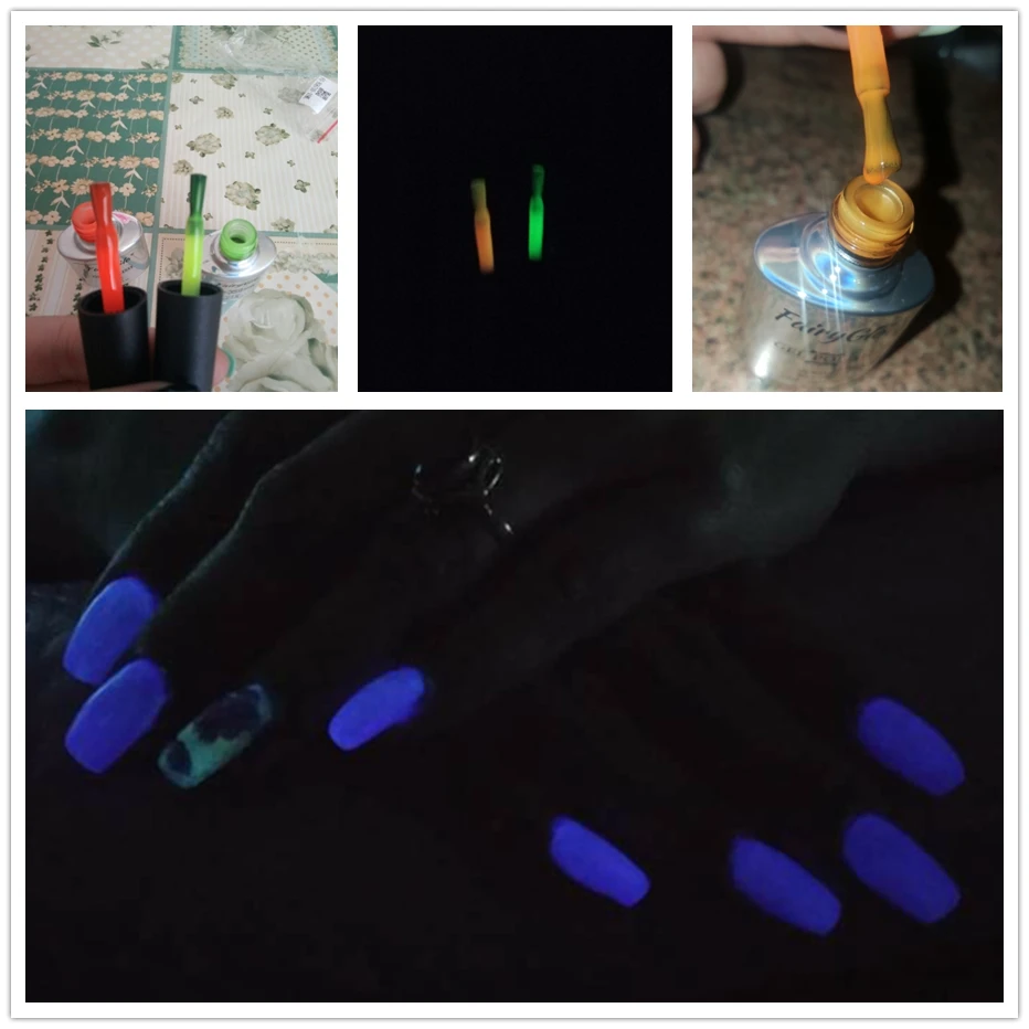 Флуоресцентный УФ Гель лак для ногтей 10 мл Полупостоянный Светящийся светится в